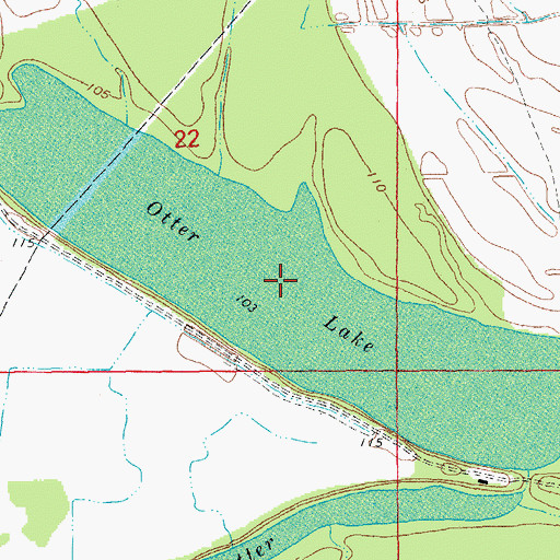 Topographic Map of Otter Lake, AR