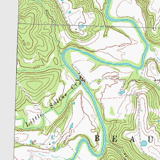 Topographic Map of Little Saline Creek, MO