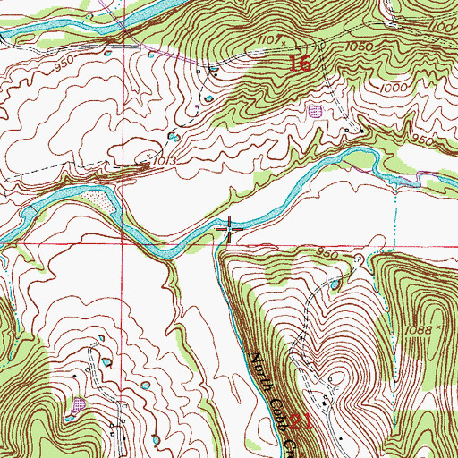 Topographic Map of North Cobb Creek, MO