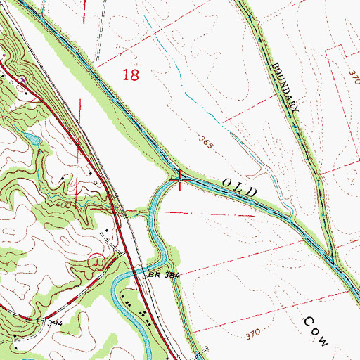 Topographic Map of Saline Creek, MO