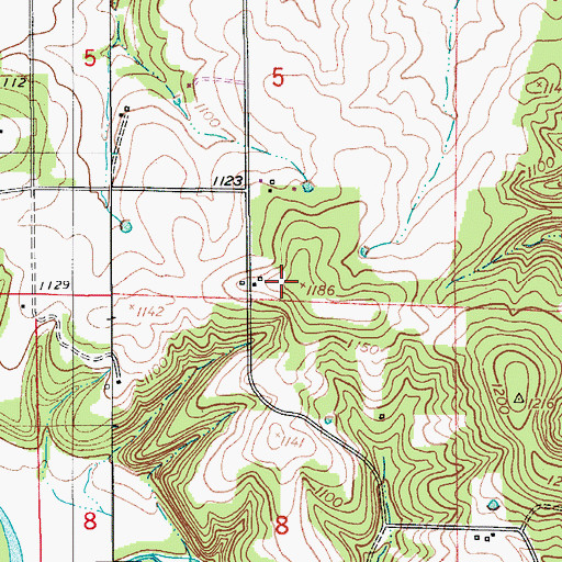 Topographic Map of Heard School (historical), MO