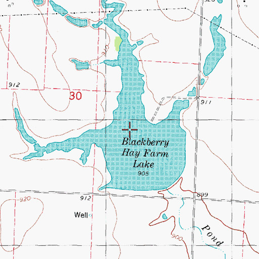 Topographic Map of Blackberry Hay Farm Lake, MO