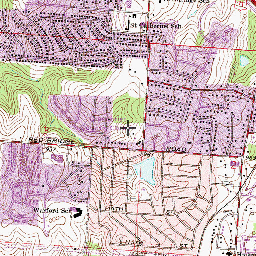 Topographic Map of Greenbrier Country Club, MO