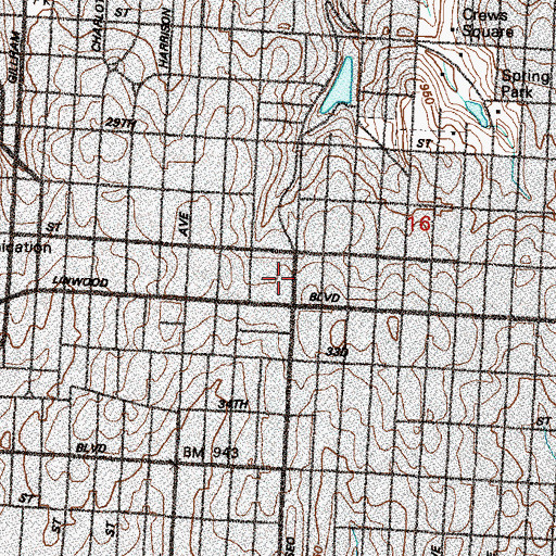 Topographic Map of World War II Memorial, MO