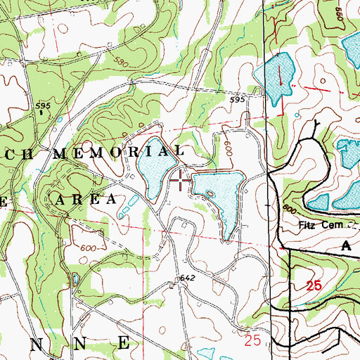 Topographic Map of August A Busch Memorial Conservation Area, MO