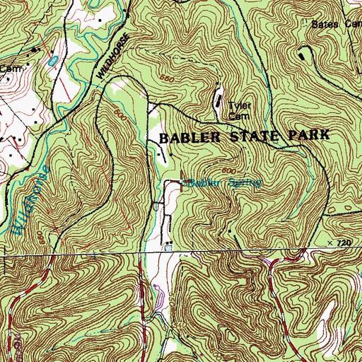 Topographic Map of Babler Spring, MO