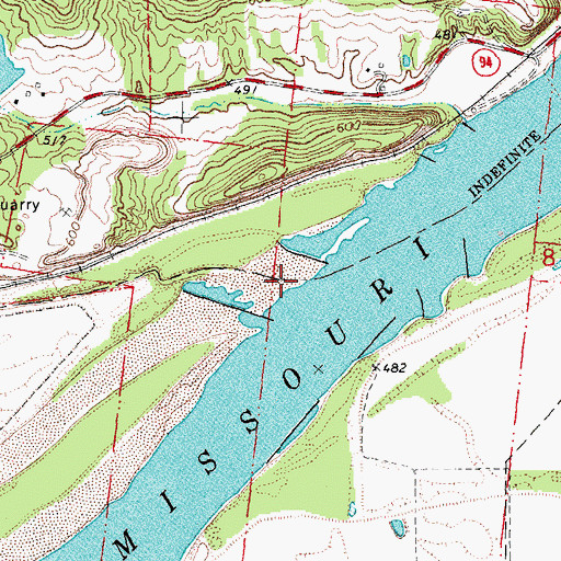 Topographic Map of Bigelow Creek, MO