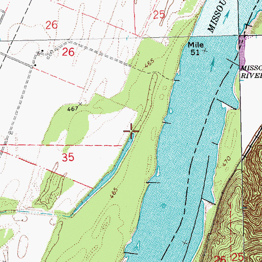 Topographic Map of Crow Creek, MO