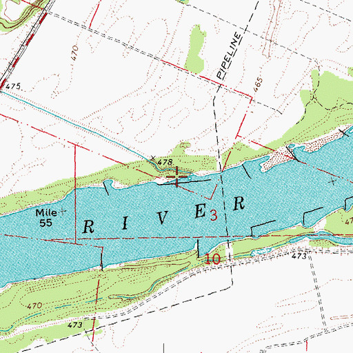 Topographic Map of Fisher Creek, MO