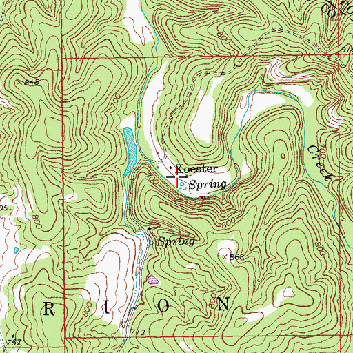Topographic Map of Koester, MO