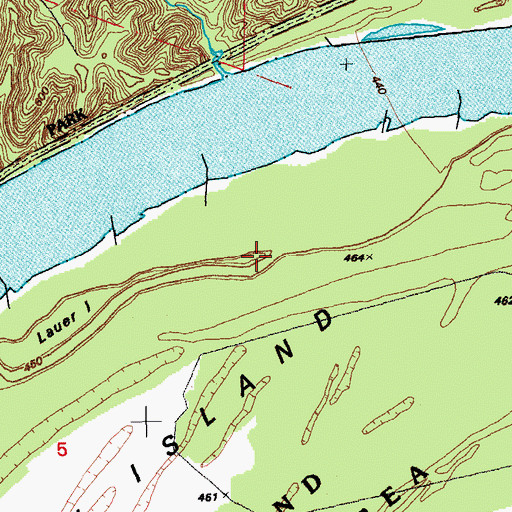 Topographic Map of Lewveke Island, MO