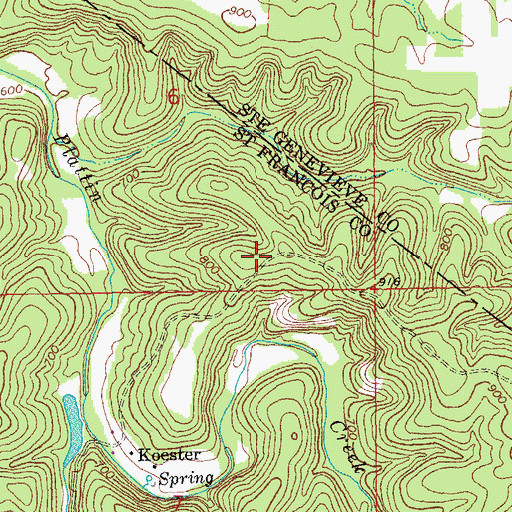 Topographic Map of Koester School (historical), MO