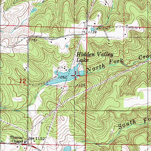 Topographic Map of Hidden Valley Lake, MO