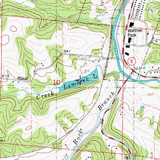 Topographic Map of Lembeck Lake, MO