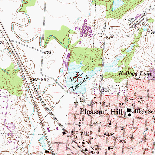 Topographic Map of Loch Leonard, MO
