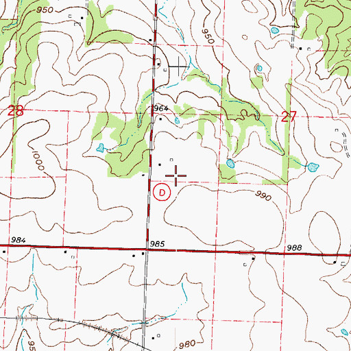 Topographic Map of Cooper Flying Service Airport, MO