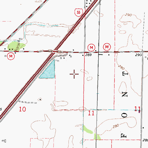 Topographic Map of Wood Airport (historical), MO