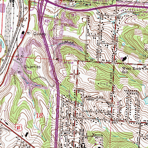 Topographic Map of KLTY-FM (Liberty), MO