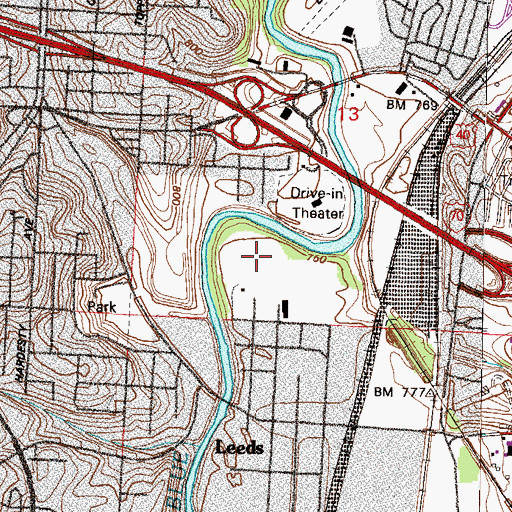 Topographic Map of KJLA-AM (Kansas City), MO