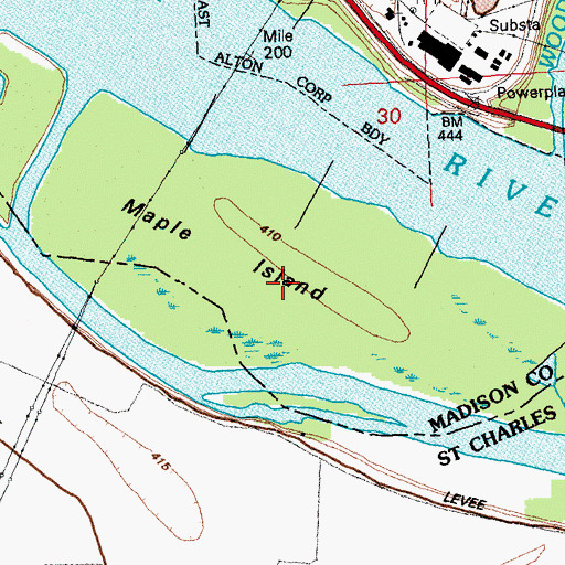 Topographic Map of Maple Island Conservation Area, MO