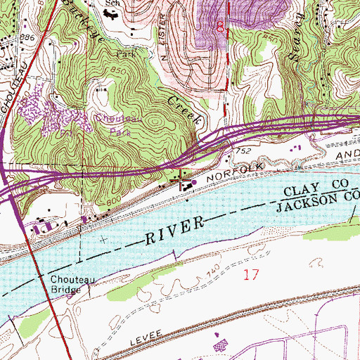 Topographic Map of Thornton, MO