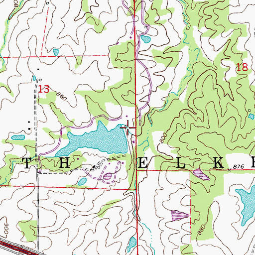 Topographic Map of Reid Lake Section 13 Dam, MO