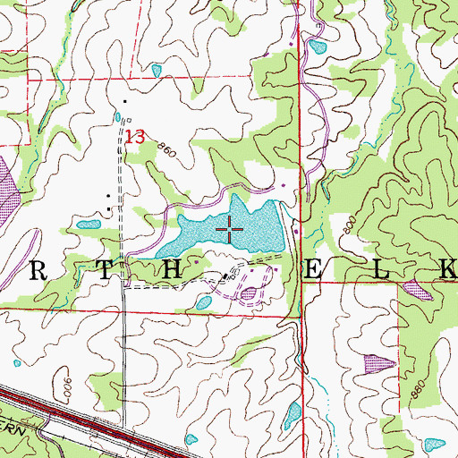 Topographic Map of Givens Number 1 Lake, MO