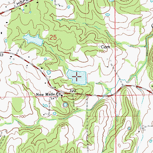 Topographic Map of Clyde Mosley Lake, MO