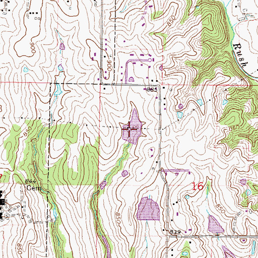 Topographic Map of William L Howard Lake, MO