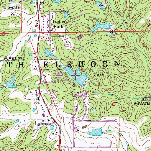 Topographic Map of Ramada Camp Inn Lake, MO