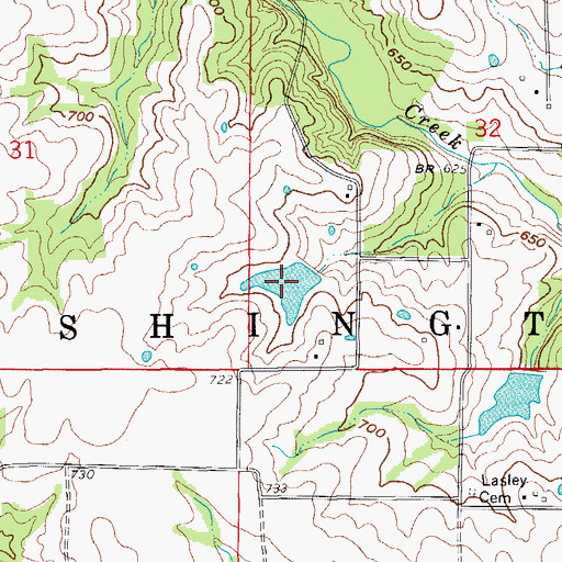 Topographic Map of Don Dodge Lake, MO