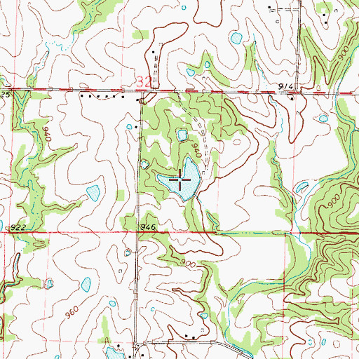 Topographic Map of Number 159 Reservoir, MO
