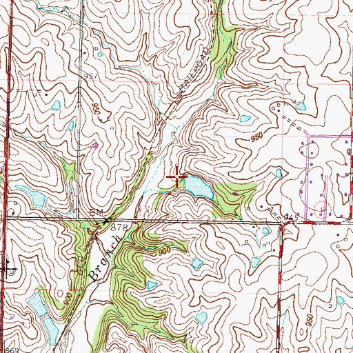 Topographic Map of Bainbridge Lake Dam, MO