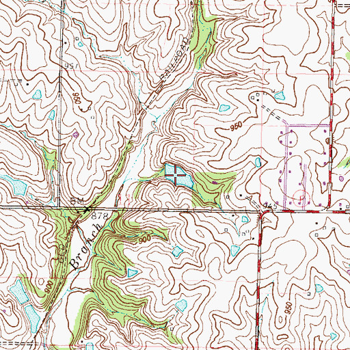 Topographic Map of Mononame 160 Reservoir, MO