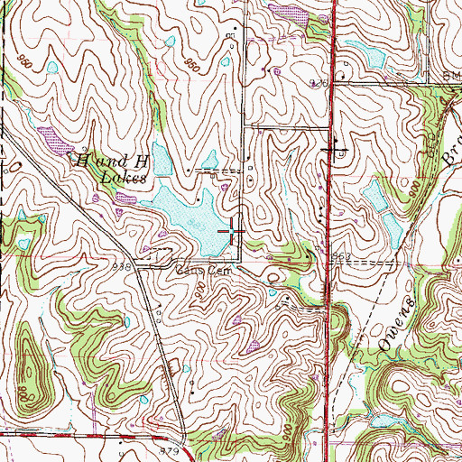 Topographic Map of H and H Lake Dam, MO