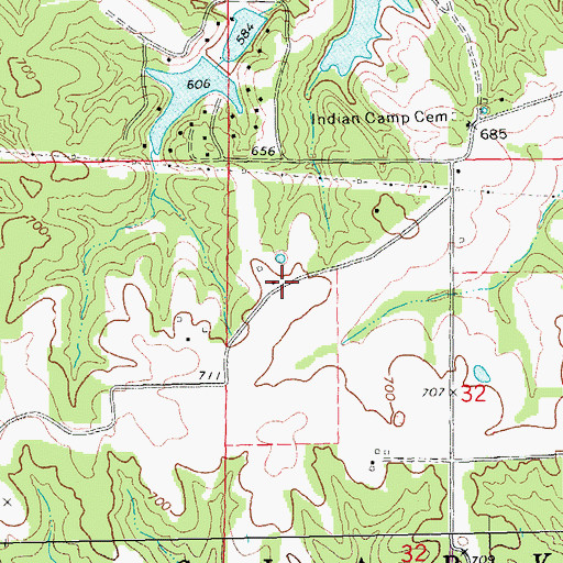 Topographic Map of Mononame 345 Dam, MO