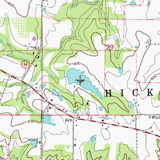 Topographic Map of Cedar Knoll Farm Lake, MO
