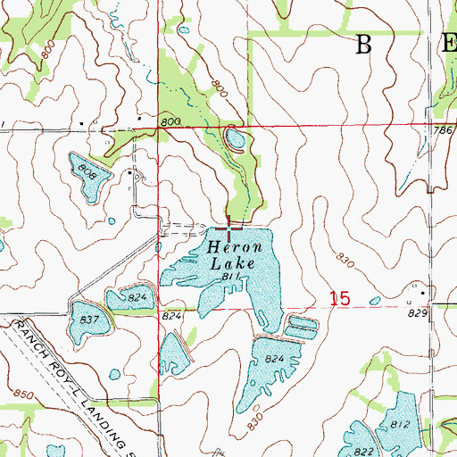 Topographic Map of Heron Lake Dam Lower, MO