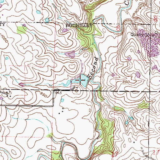 Topographic Map of Hanks Lake, MO