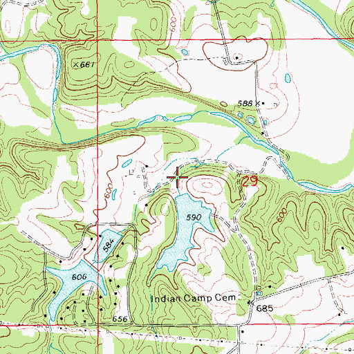 Topographic Map of Becker Lake Dam, MO