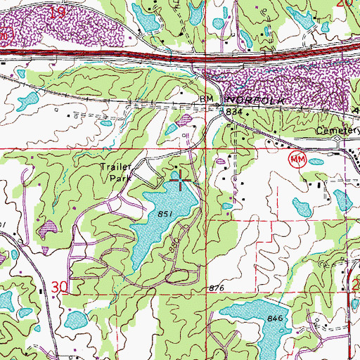 Topographic Map of Lakeview Estates Dam, MO