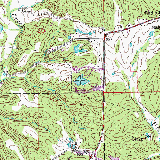 Topographic Map of Cedar Grove Lake, MO