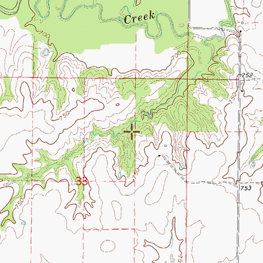 Topographic Map of Bloom Lake Dam, MO