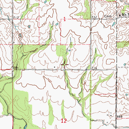 Topographic Map of Vannoy East Lake Dam, MO