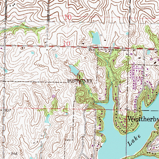 Topographic Map of Breen Lake Dam, MO