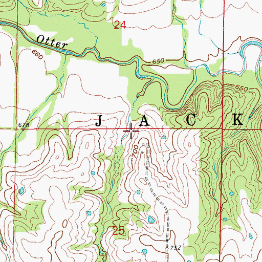 Topographic Map of Charlick Dam, MO
