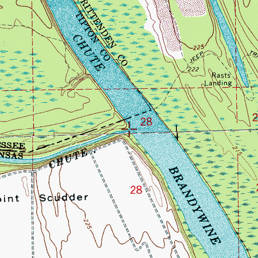 Topographic Map of Barney Chute, AR