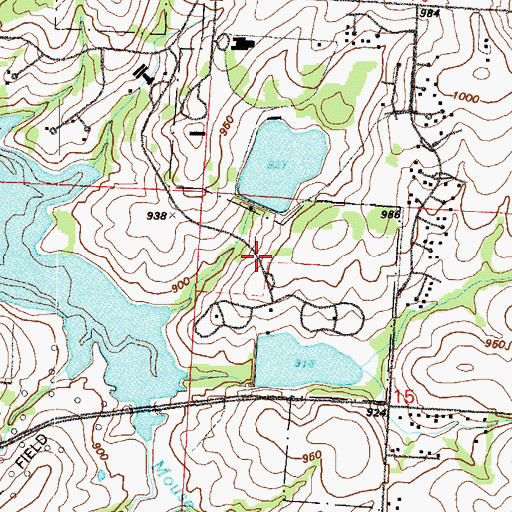 Topographic Map of Longview Dam - North, MO