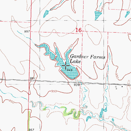 Topographic Map of Gardner Farms Lake, MO