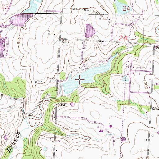 Topographic Map of Nelly Don Lake, MO